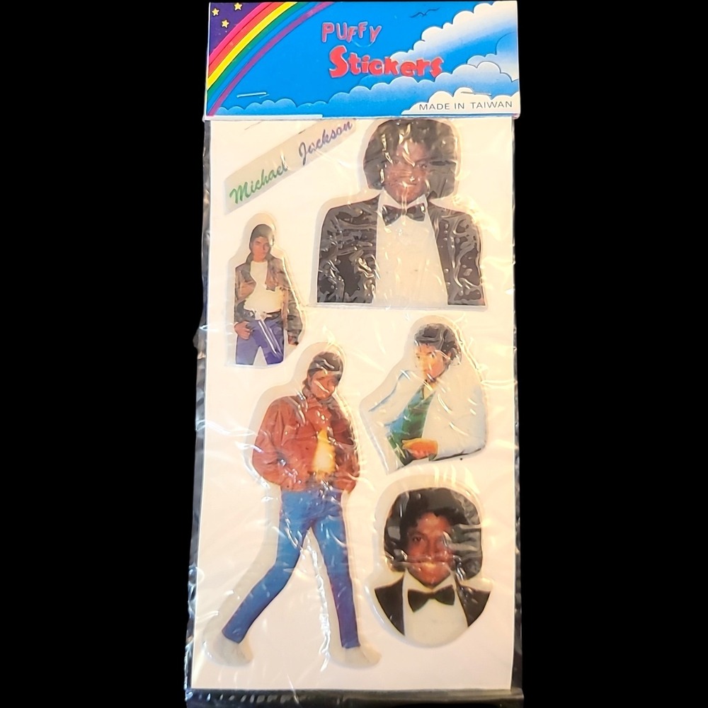 Vintage 1980s Michael Jackson Puffy Stickers‎ NOS Sealed Original Package